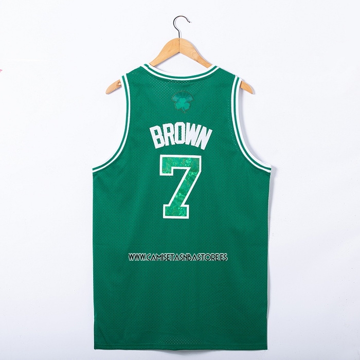 Jaylen Brown NO 7 Camiseta Boston Celtics Hardwood Classics Snakeskin 2021 Verde